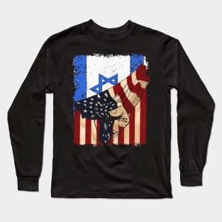 American Israeli Flag Supporters I stand with Israel Long Sleeve T-Shirt